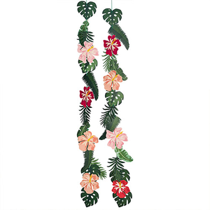 Tropical Leaves Hawaiian Hanging Garland Decoration 2.5m - Pack of 2