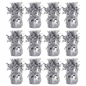 Silver Foil Balloon Weights - Pack of 12