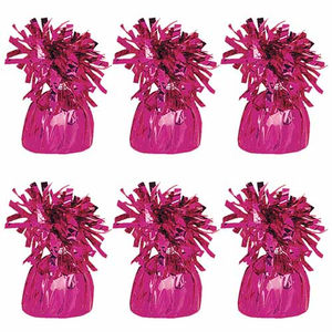 Magenta Hot Pink Foil Balloon Weights - Pack of 6
