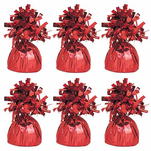 Red Foil Balloon Weights - Pack of 6