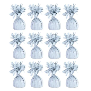 White Foil Balloon Weights - Pack of 12