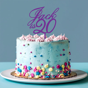 Personalised Name is Age Birthday Customisable Acrylic Cake Decoration Topper