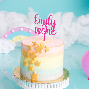 Personalised Name Is One Birthday Customisable Acrylic Cake Decoration Topper