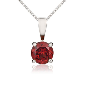 9ct White Gold 0.50ct Garnet Pendant