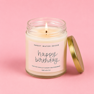 Happy Birthday Candle 9oz by Sweet Water Decor