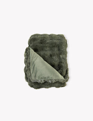 Feather Faux Fur Throw Eucalyptus
