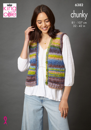 Waistcoat and Tank Top in King Cole Flair Chunky (6382)