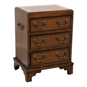 Accents Beyond Diminutive Banded Mahogany Chippendale Three-Drawer Chairside Chest