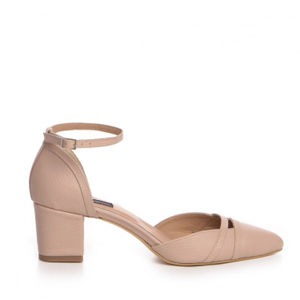 Adele Pumps In Nude Textured Leather (6 UK)