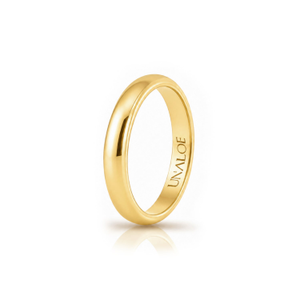 Men's Classic Smooth Sterling Silver Band With Gold Plating (M 1/2 (UK))