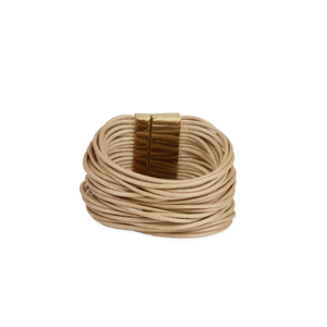 Metallic Multi Strand Leather Cord Tan Bracelet (one size)