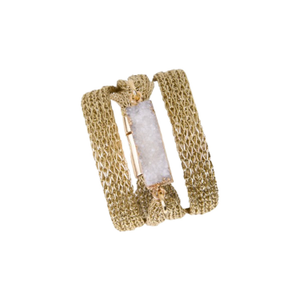 Natural Stone Gold Bracelet (one size)