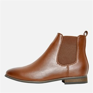 French Connection Mens French Connections PU Chelsea Boots Tan