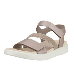 ECCO Womens Flowt Leather Sandals - 5 - 5.5 UK (38EU) / Grey Rose Metallic