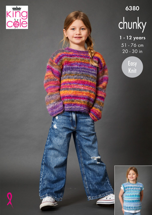 Sweater, Cardigan and Tank Top in King Cole Flair Chunky (6380)