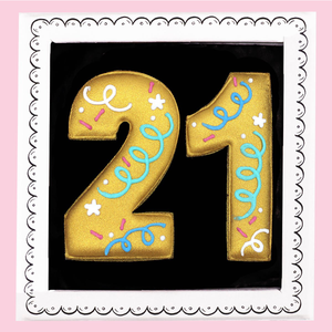 21st Birthday Milestone Letterbox Biscuit
