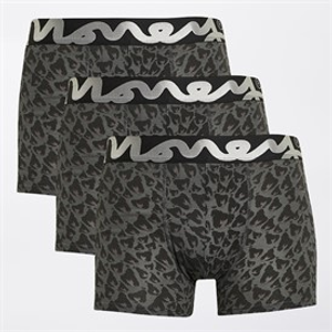 Money Mens Three Pack Chop Boxer Trunks Black Cheetah