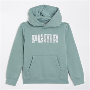 Puma Boys Sportstyle Fleece Hoodie Green Moon