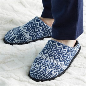 Mad Wax Mens Fairisle Mule Slippers Multi