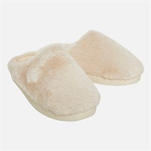 Board Angels Womens Candice Borg Fleece Mule Slippers Cream