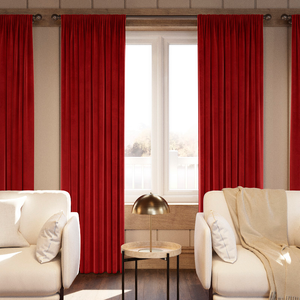 Odessa Velvet, Scarlet - Made to Measure Curtains