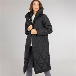 Onfire Womens Diamond Shawl Hood Coat Black