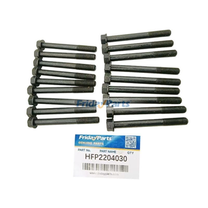 18Pcs Cylinder Head Bolt 1C010-03450 for Kubota Engine V3300 V3600 V3800 Tractor M100 M105 M108 M6800 M8540
