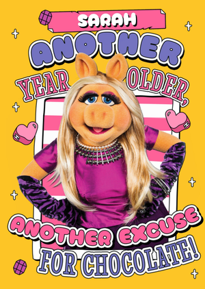 The Muppets Another Year Older Miss Piggy Birthday Card