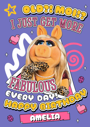 The Muppets Old Moi Miss Piggy Happy Birthday Card
