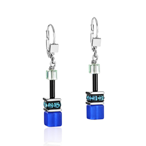 Iconic GEOCUBE Earrings Blue & Aqua