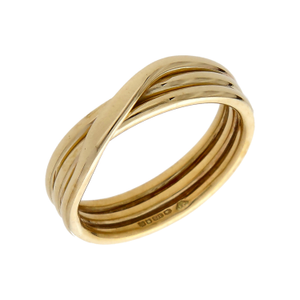 Pre-Owned 9ct Yellow Gold Crossover Twist Band Ring