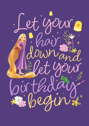 Disney Rapunzel Let Your Hair Down Birthday Card