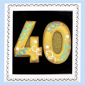 40th Birthday Milestone Letterbox Biscuit