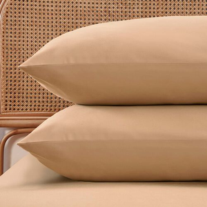 HOUSEWIFE PILLOWCASE PAIR Brushed Cotton Twill Sand