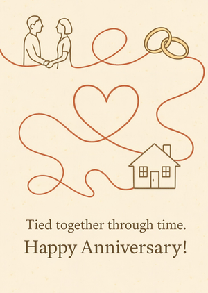 Tied Together Through Time Happy Anniversary Card
