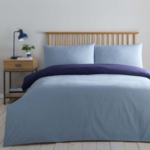 SINGLE DUVET COVER Luxury Percale Air Force Blue/Navy