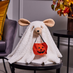 Halloween Décor Sitting Plush Ghost Dog