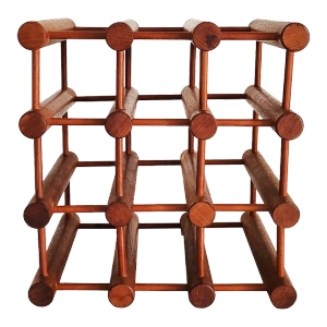 Mid 20th Century Teak Wood Wine Rack by Nissen Langaa, Made in Denmark