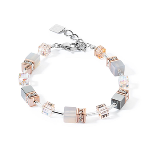 Precious Stones GEOCUBE Bracelet Rose Gold Peach Agate