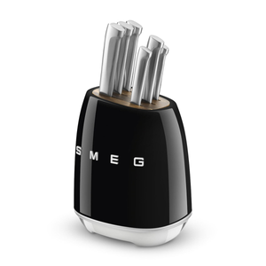 Smeg KBSF02BL 50's Style Knife Block with 6 knives - Black