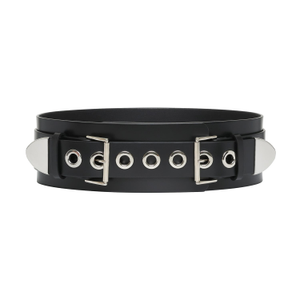 Eyeleted Wide Leather Belt (S)