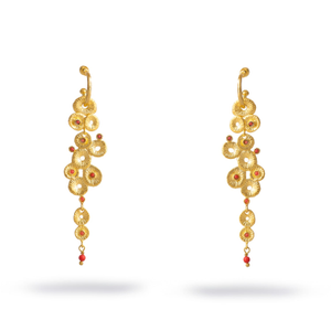 Golden Aura Coral Dangle Earrings - Gold