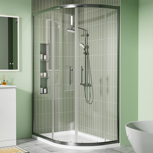 Coral 6mm Offset Quadrant Shower Enclosure Gunmetal 1100 x 800mm