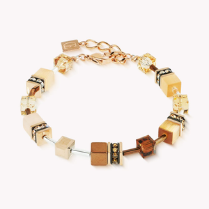 Iconic GEOCUBE Bracelet Rose Gold Plated Mocha Mousse
