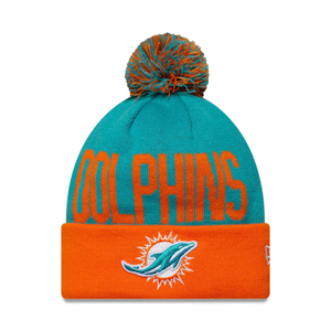 Miami Dolphins NFL Madrid Game 2025 Turquoise Cuff Knit Beanie Hat