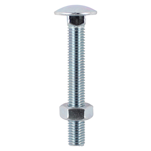 TIMco 12150CBB M12x150mm Carriage Bolt & Hex Nut - BZP - (10/Pack)