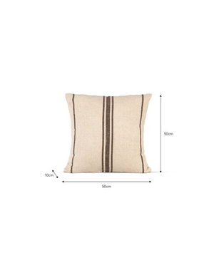 Windrush Stripe Cushion 50X50cm Antique - Linen & Cotton, Brown