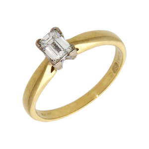 Pre-Owned 18ct Gold 0.50ct Millenium Cut Diamond Solitaire Ring