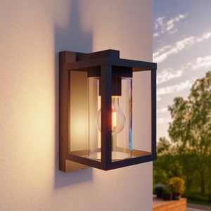 LED Außenwandleuchte mit Sensor - 7.5W - 2100K - IP44 - Anthrazit