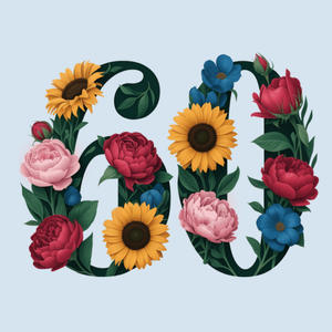 Moonpig Vintage Floral Illustrated 60th Birthday Card